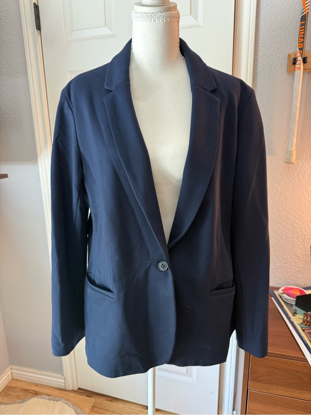 Old Navy Navy Blazer with Polka Dot Lining